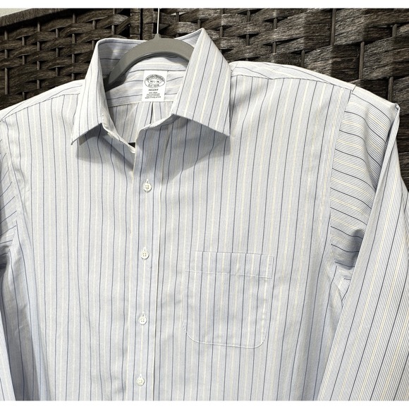 Brooks Brothers Other - Brooks Brothers Regent Blue Stripe Button Down Dress Shirt Mens 16 1/2 36